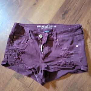 American Eagle Maroon Shorts Size 10